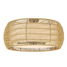 Golden 6805-6SF BLK-NR - Golden Lighting Everly 6-light Semi-Flush Mount in Matte Black and Natural Rattan shade